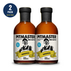 Two bottles of Pitmaster Original BBQ Sauce shown side by side on a white background, with a dark blue circular '2 PACK' badge in the top-left corner.