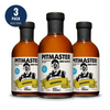 Three bottles of Pitmaster Original BBQ Sauce arranged in a 3-pack display on a white background, with a blue circular '3 PACK 54 OZ TOTAL' badge in the top left corner.